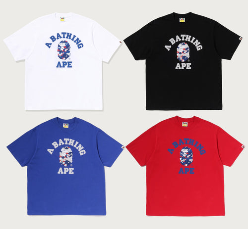 A BATHING APE STA STRIKE CAMO COLLEGE RELAXED FIT TEE