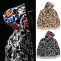 A BATHING APE DEF JAM CAMO SHARK RELAXED FIT FULL ZIP HOODIE