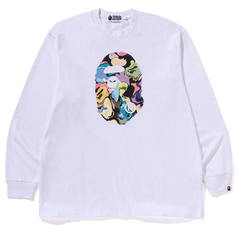 A BATHING APE ART CAMO APE HEAD RELAXED FIT L/S TEE