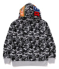 A BATHING APE DEF JAM CAMO SHARK RELAXED FIT FULL ZIP HOODIE