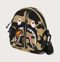 A BATHING APE BAPE KIDS 1ST CAMO MILO SHARK MINI SHOULDER BAG