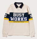 A BATHING APE BY BATHING APE STRIPED RUGBY SHIRT