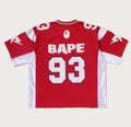 A BATHING APE SOLID CAMO JACQUARD MESH CROPPED FIT FOOTBALL JERSEY
