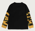 A BATHING APE BAPE KIDS 1ST CAMO COLLEGE LAYERED L/S TEE