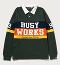 A BATHING APE BY BATHING APE STRIPED RUGBY SHIRT