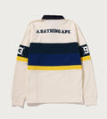 A BATHING APE BY BATHING APE STRIPED RUGBY SHIRT