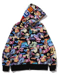 A BATHING APE ART CAMO SHARK FULL ZIP HOODIE