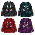 A BATHING APE COLOR CAMO SHARK L/S TEE - happyjagabee store