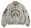 A BATHING APE TONAL CHAIN STITCH SHARK BOMBER JACKET