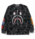 A BATHING APE COLOR CAMO SHARK L/S TEE - happyjagabee store