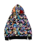 A BATHING APE ART CAMO SHARK FULL ZIP HOODIE