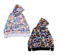 A BATHING APE ART CAMO SHARK FULL ZIP HOODIE