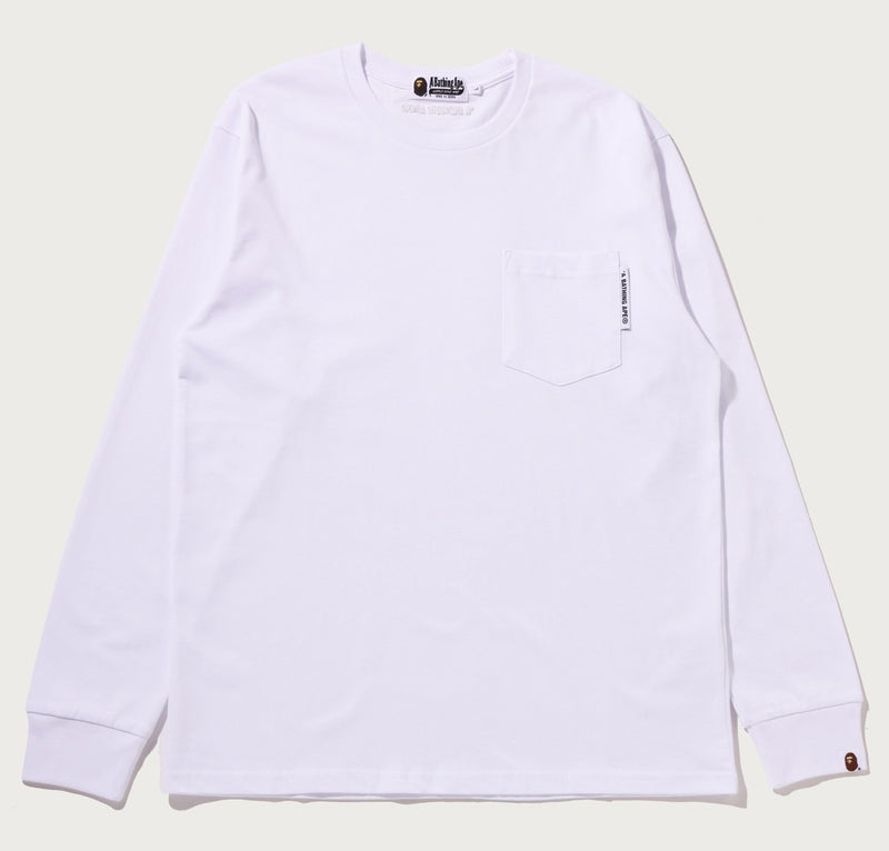 A BATHING APE LINE CAMO FLAG LABEL POCKET L/S TEE