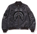 A BATHING APE TONAL CHAIN STITCH SHARK BOMBER JACKET