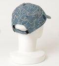 A BATHING APE LINE CAMO JACQUARD MULTI LOGO DENIM CAP