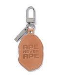 A BATHING APE APE HEAD LEATHER KEYCHAIN