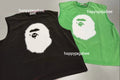 A BATHING APE HEAVY WASH APE HEAD CROPPED FIT TANK TOP