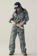 A BATHING APE Ladies' SOLID CAMO JACQUARD DENIM BOOTCUT PANTS