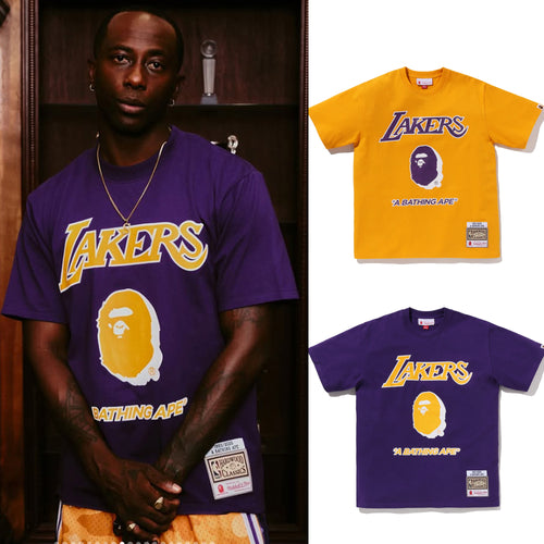A BATHING APE BAPE x M&N NBA LOS ANGELES LAKERS TEE