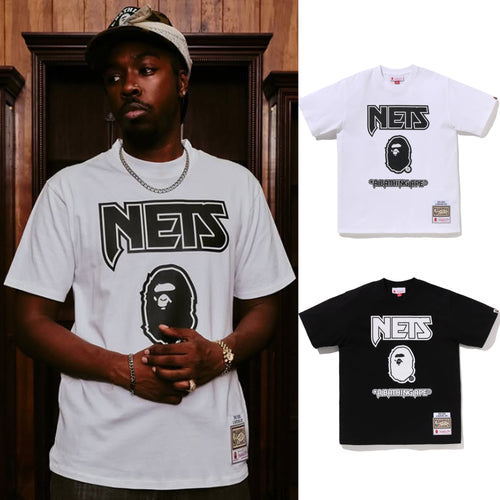 A BATHING APE BAPE x M&N NBA NEW JERSEY NETS TEE