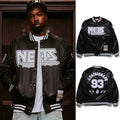 A BATHING APE BAPE x M&N NBA NEW JERSEY NETS SATIN JACKET