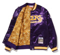 A BATHING APE BAPE x M&N NBA LOS ANGELS LAKERS SATIN JACKET