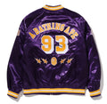 A BATHING APE BAPE x M&N NBA LOS ANGELS LAKERS SATIN JACKET