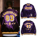 A BATHING APE BAPE x M&N NBA LOS ANGELS LAKERS SATIN JACKET