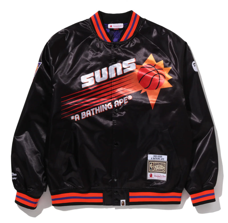 A BATHING APE BAPE x M&N NBA PHOENIX SUNS SATIN JACKET