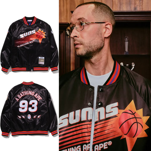 A BATHING APE BAPE x M&N NBA PHOENIX SUNS SATIN JACKET