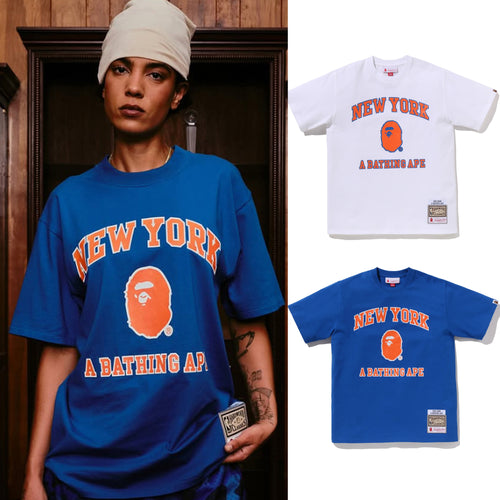 A BATHING APE BAPE x M&N NBA NEW YORK KNICKS TEE