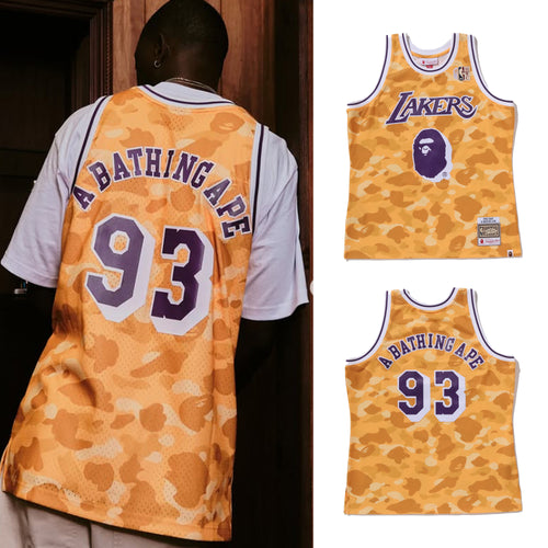 A BATHING APE BAPE x M&N NBA LOS ANGELS LAKERS SWINGMAN JERSEY