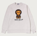 A BATHING APE HEAVY WASHED MILO CREWNECK SWEAT SHIRT