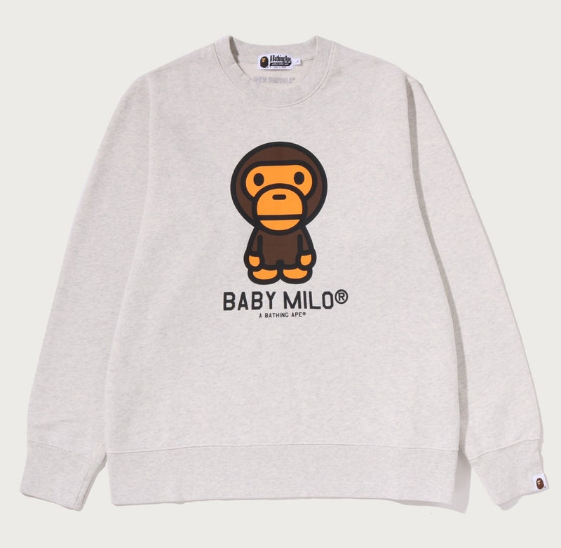 A BATHING APE HEAVY WASHED MILO CREWNECK SWEAT SHIRT