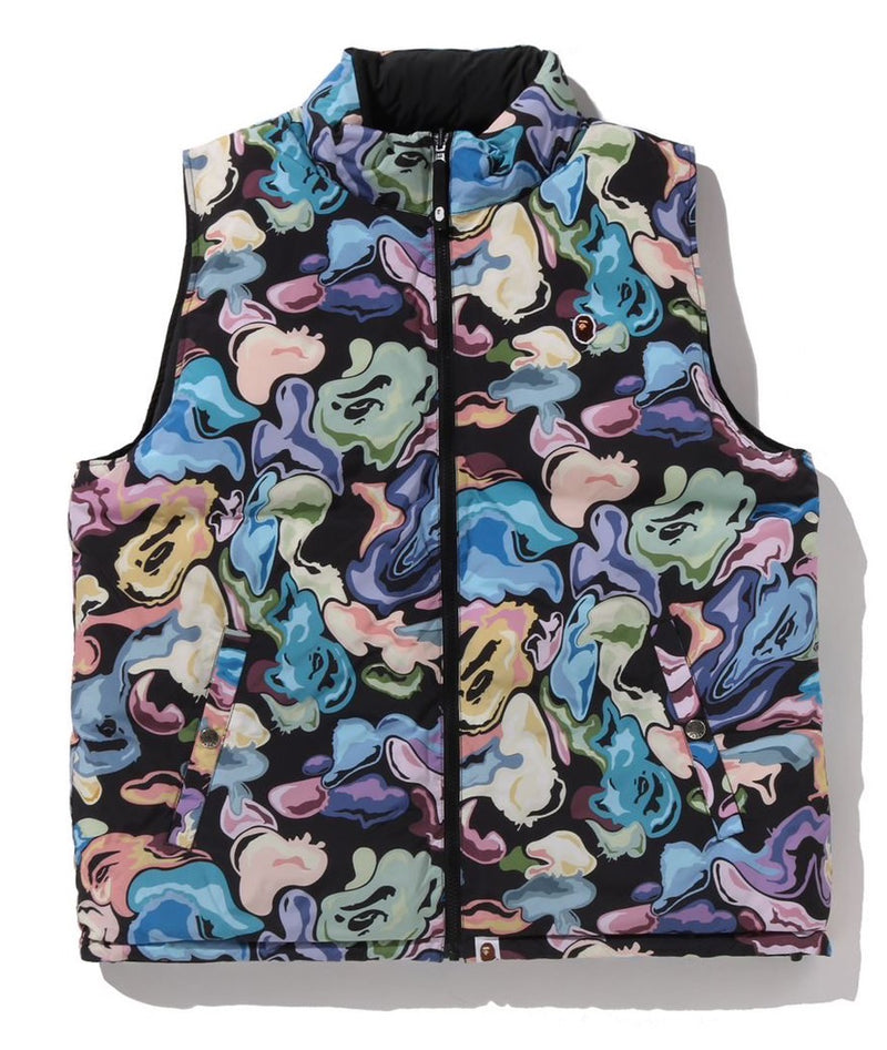 A BATHING APE ART CAMO REVERSIBLE DOWN VEST