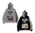 A BATHING APE MULTI CAMO NYC LOGO SHARK HOODIE