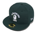 A BATHING APE NEW ERA 59 FIFTY GLOW IN THE DARK COLLEGE CAP - happyjagabee store