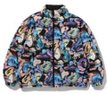 A BATHING APE ART CAMO REVERSIBLE DOWN JACKET
