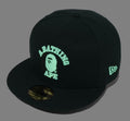 A BATHING APE NEW ERA 59 FIFTY GLOW IN THE DARK COLLEGE CAP - happyjagabee store