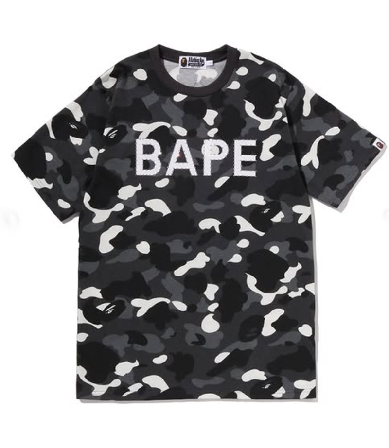A BATHING APE CITY CAMO RHINESTONE BAPE LOGO TEE