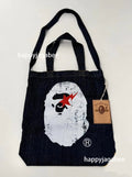 A BATHING APE JAPAN DENIM COLLECTION APE HEAD DENIM 2WAY TOTE BAG
