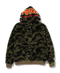 A BATHING APE 1ST CAMO 2ND SHARK BOA HOODIE JACKET