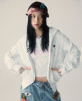 A BATHING APE Ladies' LISA MILO STA PATTERN ONE POINT FULL ZIP HOODIE