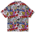 A BATHING APE GRAFFITI PATTERN HAWAIIAN SHIRT