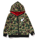 A BATHING APE BAPE KIDS ABC CAMO MESH REVERSIBLE ZIP HOODIE