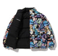 A BATHING APE ART CAMO REVERSIBLE DOWN JACKET