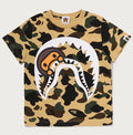 A BATHING APE BAPE KIDS 1ST CAMO MILO SHARK TEE