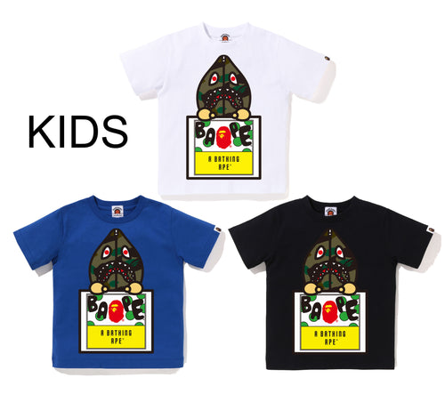 A BATHING APE BAPE KIDS 1ST CAMO CLASSIC MILO SHARK TEE ( KIDS & JUNIR )