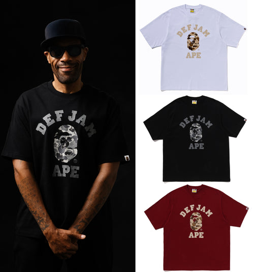 A BATHING APE BAPE x DEF JAM CAMO COLLEGE RELAXED FIT TEE