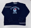 A BATHING APE JAPAN DENIM COLLECTION COLLEGE INDIGO CREWNECK SWEAT SHIRTS